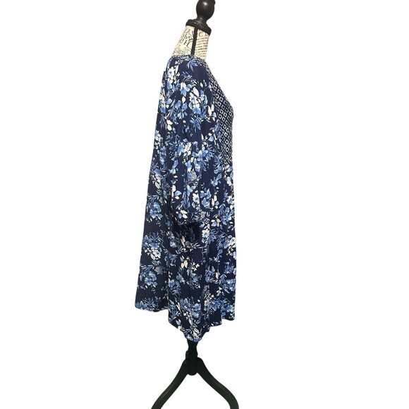 Cottagecore Prairiecore Woman Within Womens Floral Midi Dress Size 22W Blue Boho - Picture 3 of 6